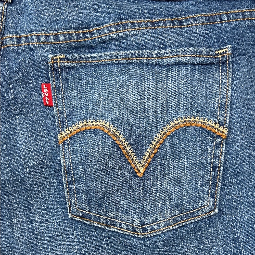 Levi's 515 Boot Cut Blue Jeans Size 14S - Picture 7 of 9
